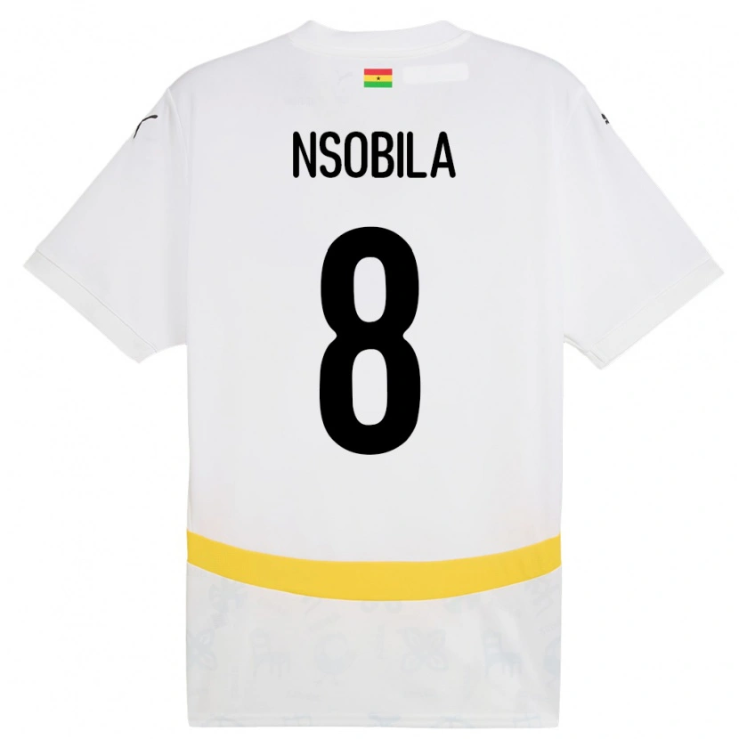 Danxen Dame Ghana Dominic Nsobila #8 Hvit Hjemmetrøye Drakt Trøye 24-26 Skjorter T-Skjorte