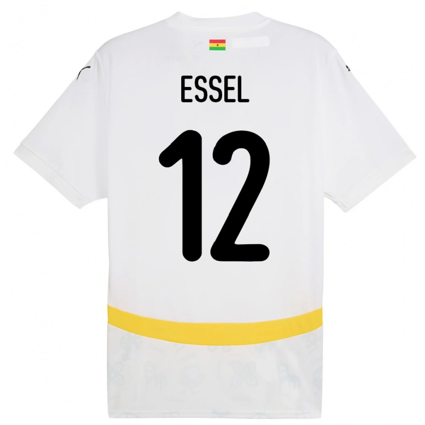 Danxen Dame Ghana Aaron Essel #12 Hvit Hjemmetrøye Drakt Trøye 24-26 Skjorter T-Skjorte