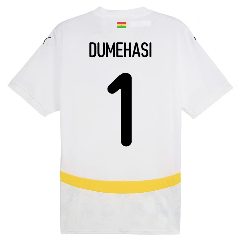 Danxen Dame Ghana Fafali Dumehasi #1 Hvit Hjemmetrøye Drakt Trøye 24-26 Skjorter T-Skjorte