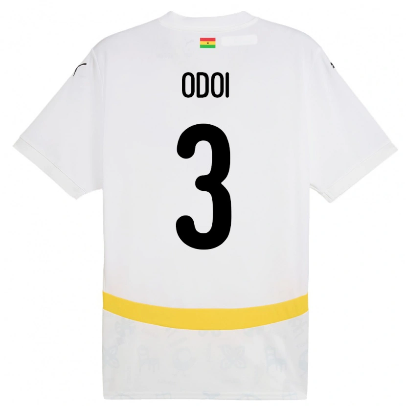 Danxen Dame Ghana Denis Odoi #3 Hvit Hjemmetrøye Drakt Trøye 24-26 Skjorter T-Skjorte