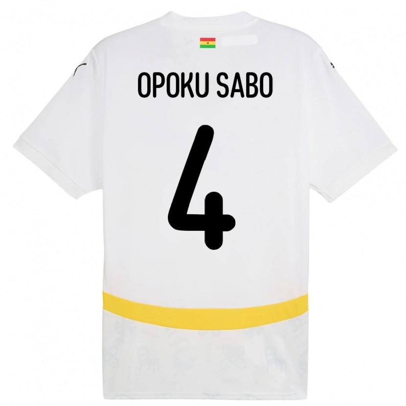Danxen Dame Ghana Alex Opoku Sabo #4 Hvit Hjemmetrøye Drakt Trøye 24-26 Skjorter T-Skjorte
