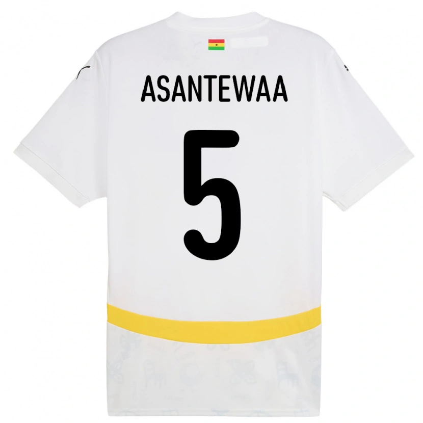 Danxen Dame Ghana Grace Asantewaa #5 Hvit Hjemmetrøye Drakt Trøye 24-26 Skjorter T-Skjorte
