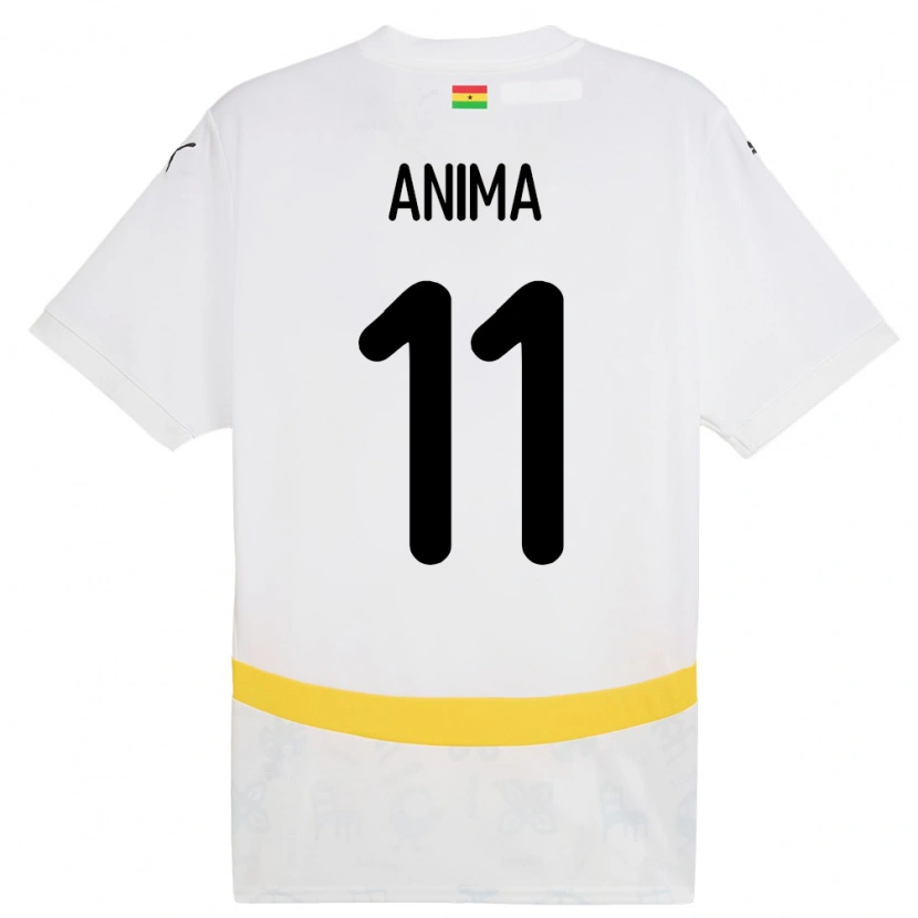Danxen Dame Ghana Naomi Anima #11 Hvit Hjemmetrøye Drakt Trøye 24-26 Skjorter T-Skjorte