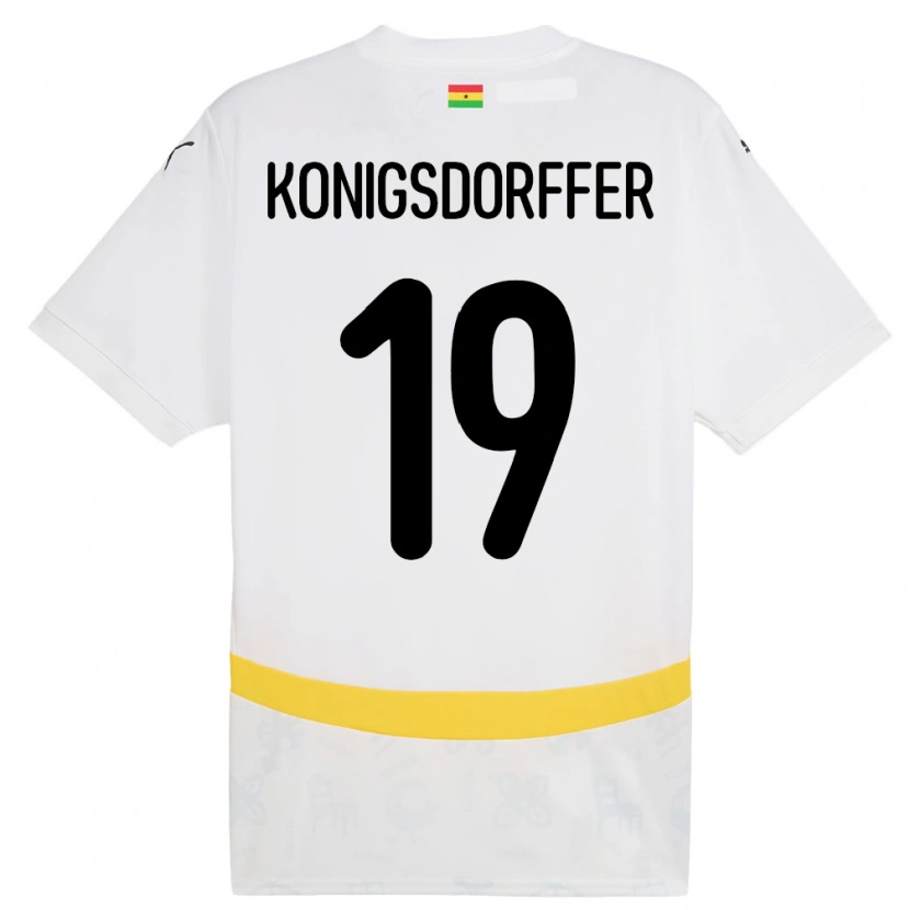 Danxen Dame Ghana Ransford-Yeboah Konigsdorffer #19 Hvit Hjemmetrøye Drakt Trøye 24-26 Skjorter T-Skjorte
