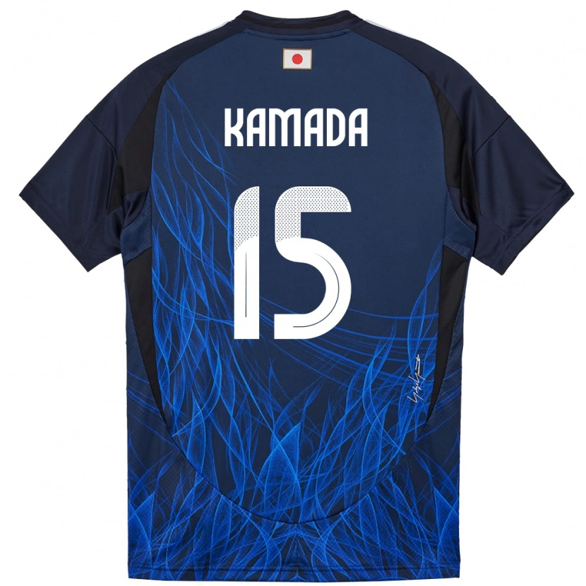 Danxen Dame Japan Daichi Kamada #15 Mørkeblå Hjemmetrøye Drakt Trøye 24-26 Skjorter T-Skjorte