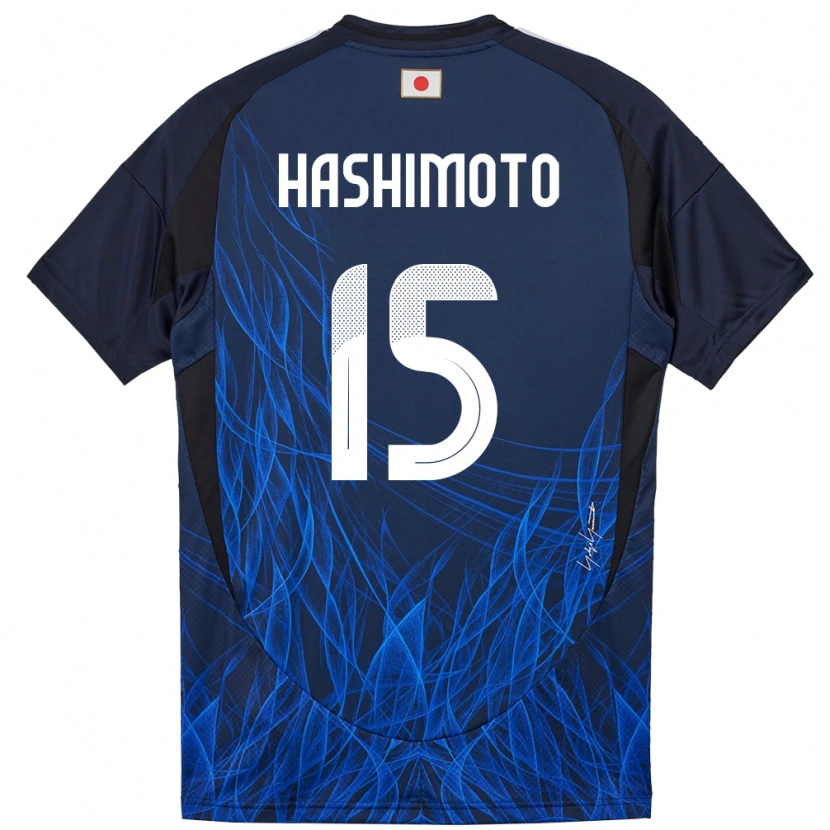 Danxen Dame Japan Jua Hashimoto #15 Mørkeblå Hjemmetrøye Drakt Trøye 24-26 Skjorter T-Skjorte