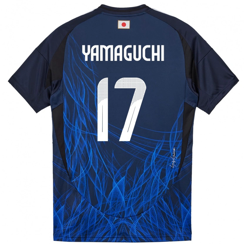 Danxen Dame Japan Taiyo Yamaguchi #17 Mørkeblå Hjemmetrøye Drakt Trøye 24-26 Skjorter T-Skjorte