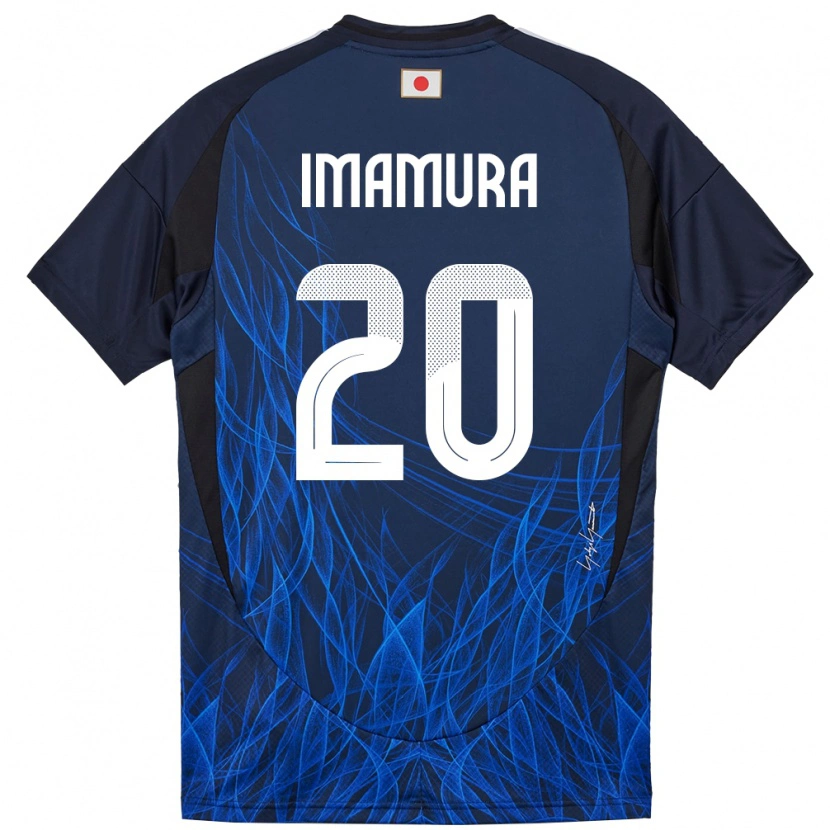 Danxen Dame Japan Ryoya Imamura #20 Mørkeblå Hjemmetrøye Drakt Trøye 24-26 Skjorter T-Skjorte