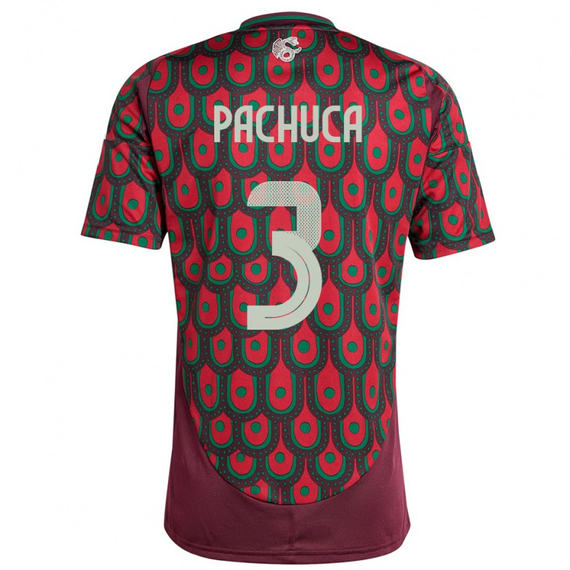 Danxen Dame Mexico José Pachuca #3 Rødbrun Hjemmetrøye Drakt Trøye 24-26 Skjorter T-Skjorte