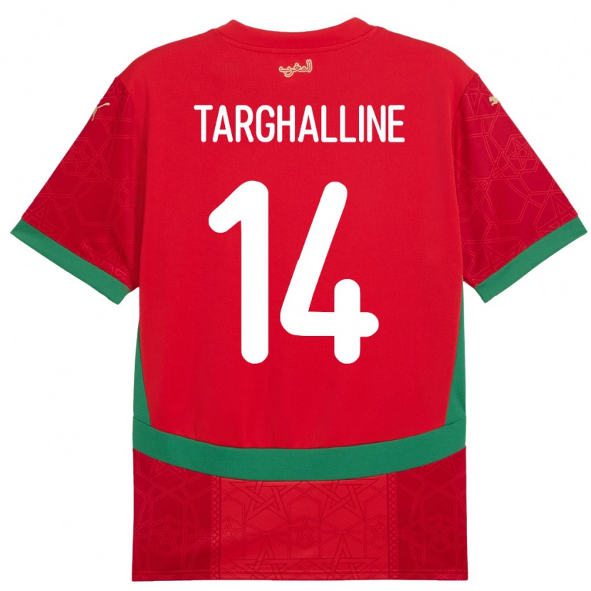 Danxen Dame Marokko Oussama Targhalline #14 Rød Hjemmetrøye Drakt Trøye 24-26 Skjorter T-Skjorte