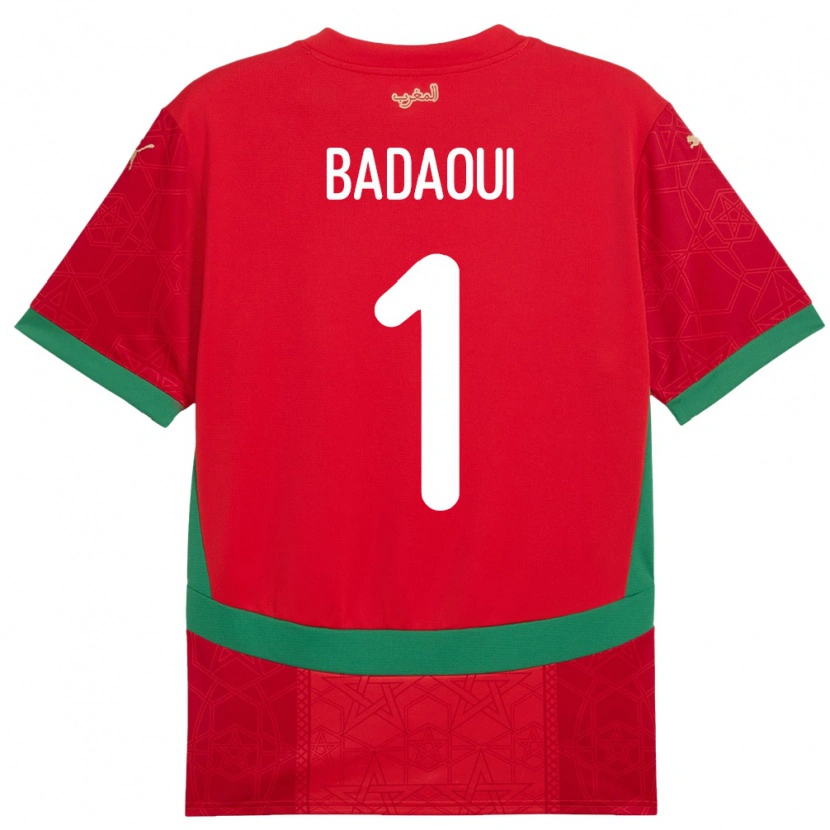 Danxen Dame Marokko Yassine Badaoui #1 Rød Hjemmetrøye Drakt Trøye 24-26 Skjorter T-Skjorte