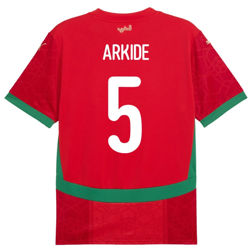 Danxen Dame Marokko Abderahmane Arkide #5 Rød Hjemmetrøye Drakt Trøye 24-26 Skjorter T-Skjorte