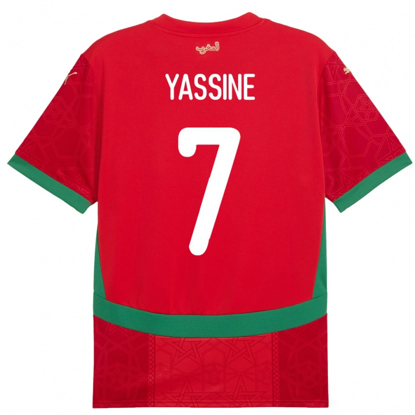 Danxen Dame Marokko Gessime Yassine #7 Rød Hjemmetrøye Drakt Trøye 24-26 Skjorter T-Skjorte