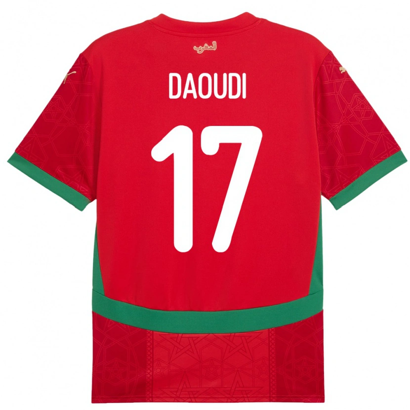 Danxen Dame Marokko Abdelali Daoudi #17 Rød Hjemmetrøye Drakt Trøye 24-26 Skjorter T-Skjorte