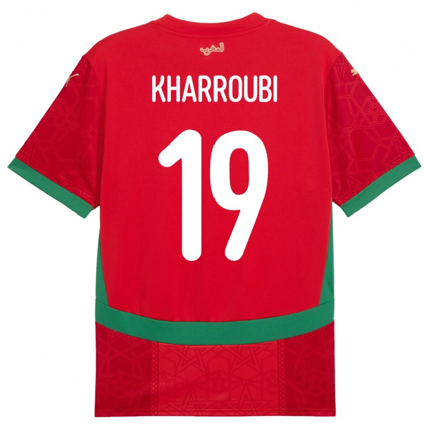 Danxen Dame Marokko Amine Kharroubi #19 Rød Hjemmetrøye Drakt Trøye 24-26 Skjorter T-Skjorte