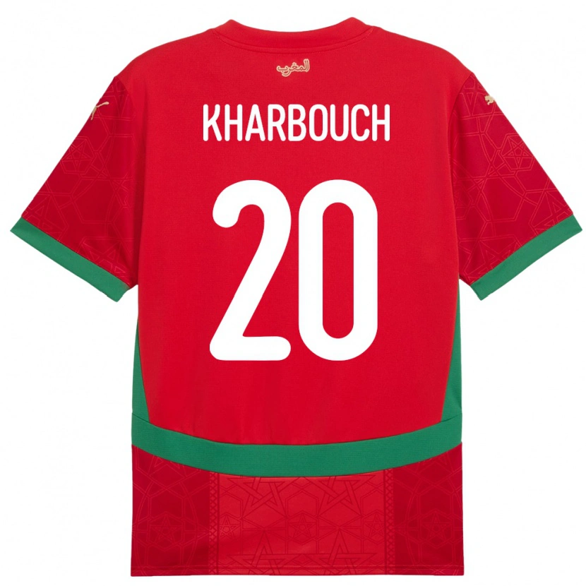Danxen Dame Marokko Yahya Kharbouch #20 Rød Hjemmetrøye Drakt Trøye 24-26 Skjorter T-Skjorte