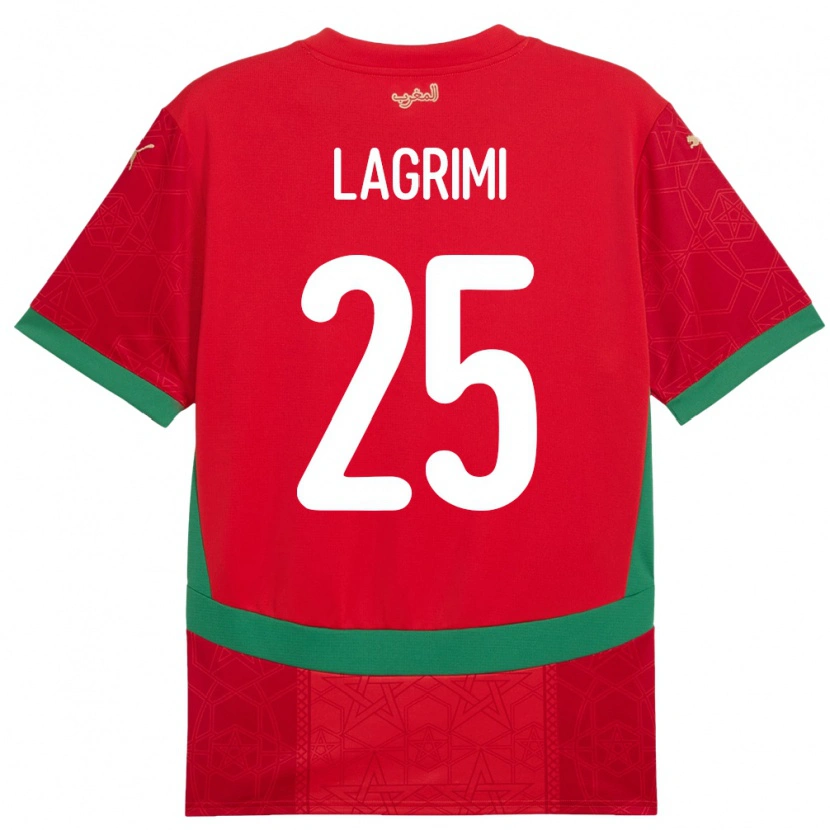 Danxen Dame Marokko Ilyass Lagrimi #25 Rød Hjemmetrøye Drakt Trøye 24-26 Skjorter T-Skjorte