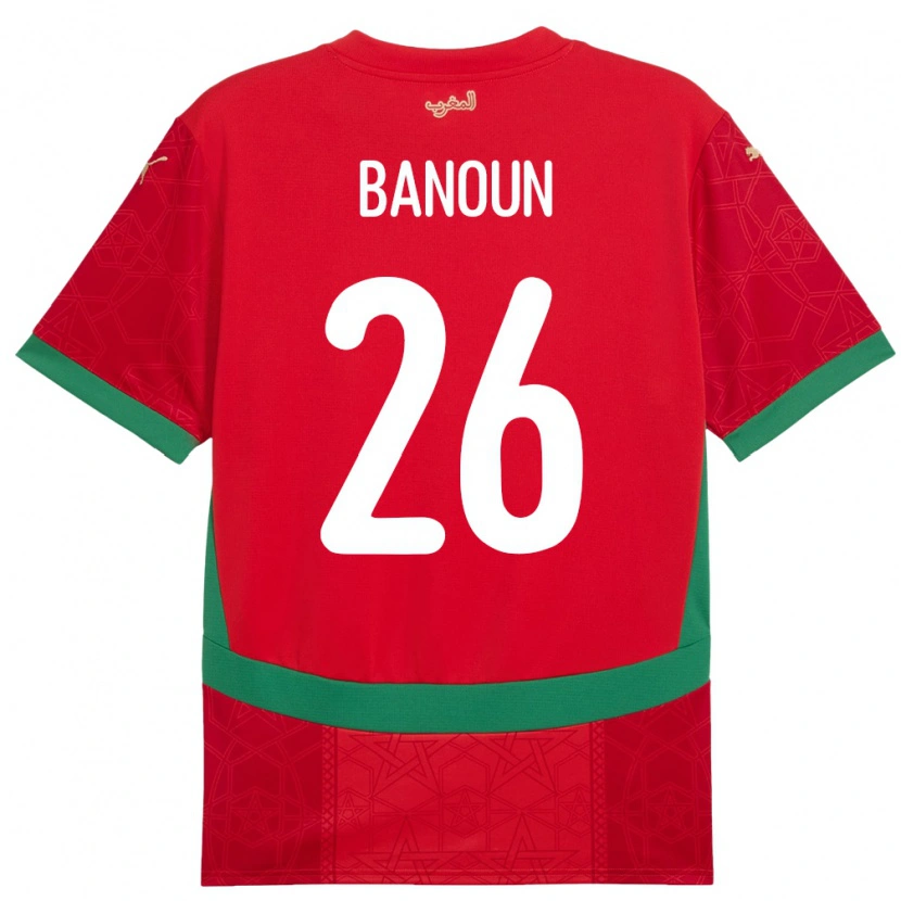 Danxen Dame Marokko Badr Banoun #26 Rød Hjemmetrøye Drakt Trøye 24-26 Skjorter T-Skjorte
