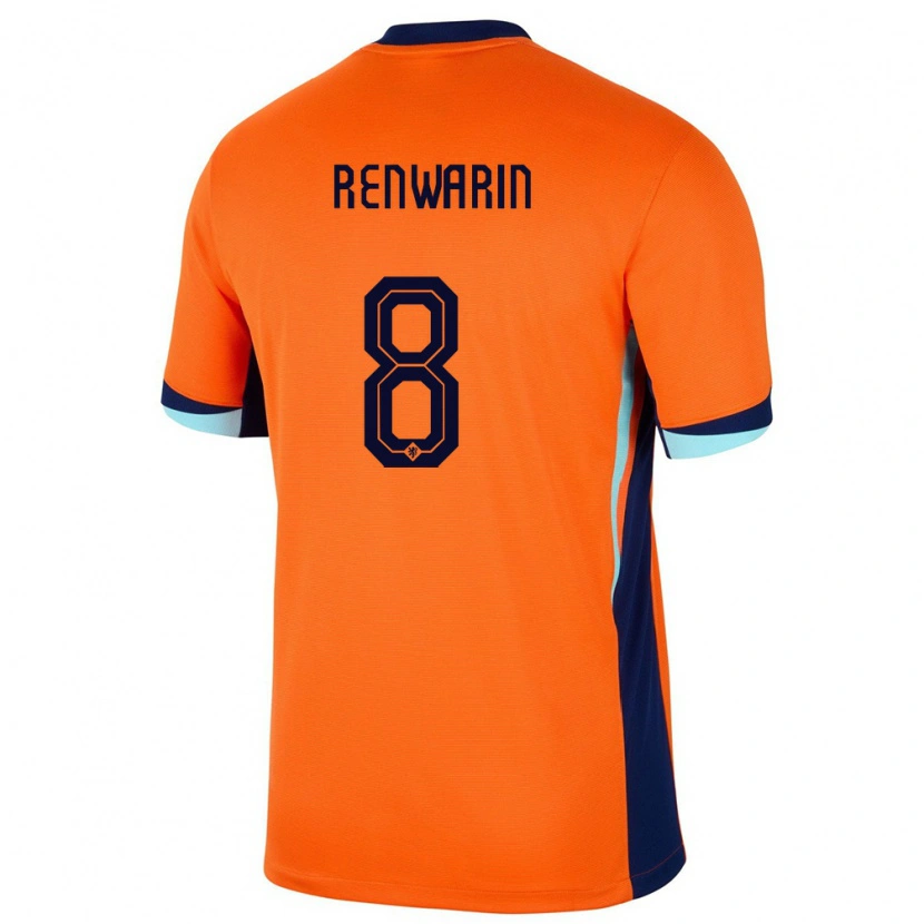 Danxen Dame Nederland Givaro Renwarin #8 Oransje Hjemmetrøye Drakt Trøye 24-26 Skjorter T-Skjorte