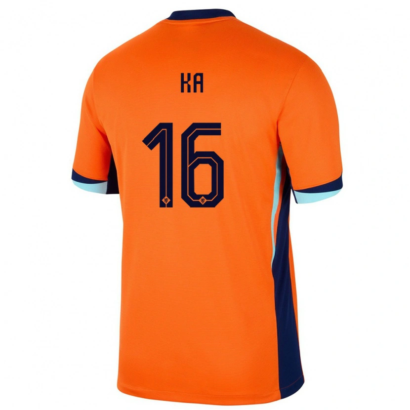 Danxen Dame Nederland Ismail Ka #16 Oransje Hjemmetrøye Drakt Trøye 24-26 Skjorter T-Skjorte