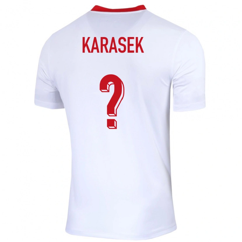 Danxen Dame Polen Kacper Karasek #0 Hvit Hjemmetrøye Drakt Trøye 24-26 Skjorter T-Skjorte