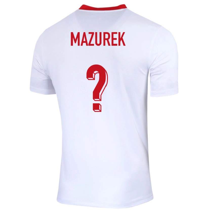 Danxen Dame Polen Dawid Mazurek #0 Hvit Hjemmetrøye Drakt Trøye 24-26 Skjorter T-Skjorte