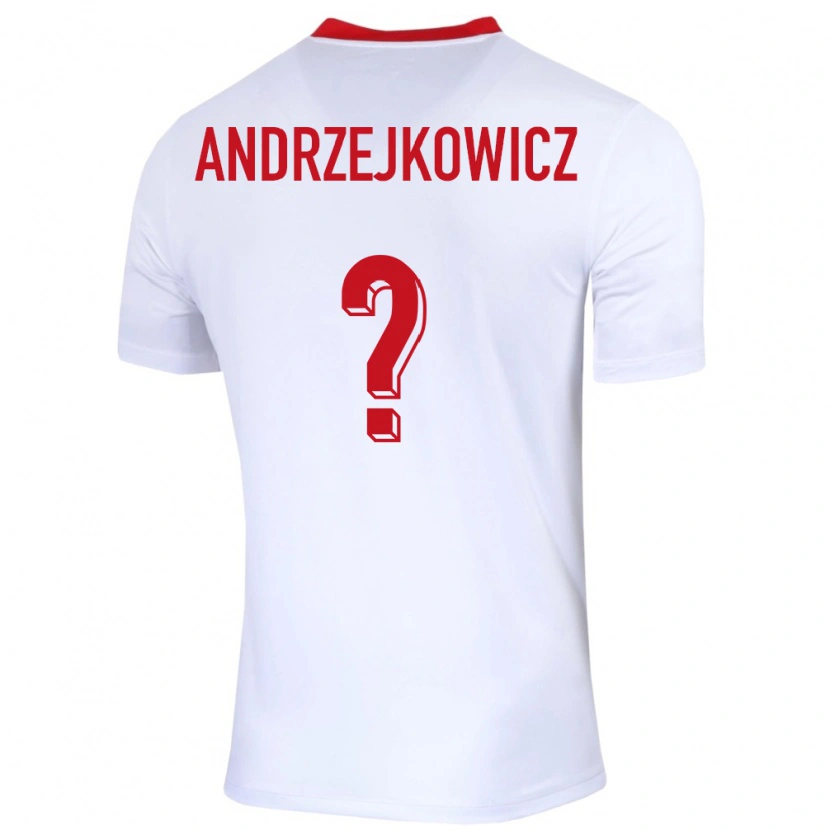Danxen Dame Polen Mateusz Andrzejkowicz #0 Hvit Hjemmetrøye Drakt Trøye 24-26 Skjorter T-Skjorte