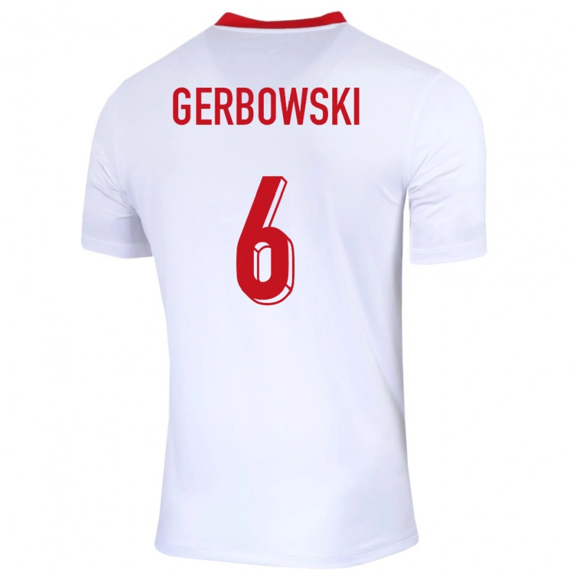 Danxen Dame Polen Fryderyk Gerbowski #6 Hvit Hjemmetrøye Drakt Trøye 24-26 Skjorter T-Skjorte