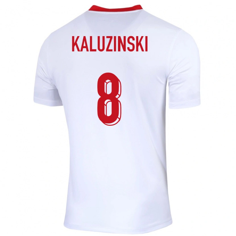 Danxen Dame Polen Jakub Kaluzinski #8 Hvit Hjemmetrøye Drakt Trøye 24-26 Skjorter T-Skjorte