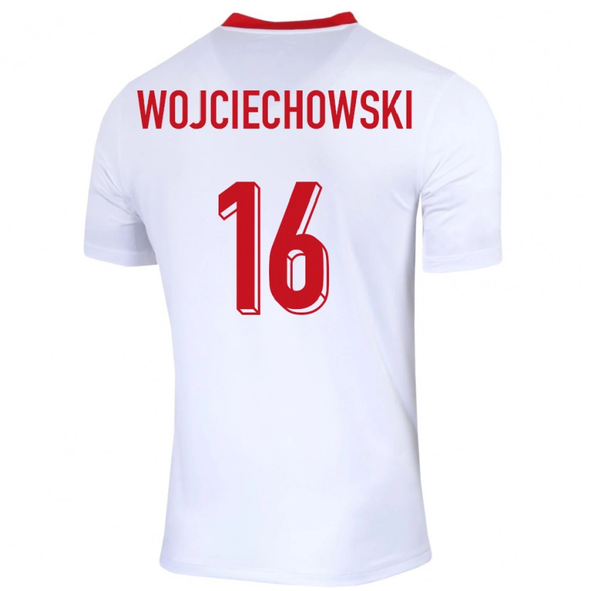 Danxen Dame Polen Oliwier Wojciechowski #16 Hvit Hjemmetrøye Drakt Trøye 24-26 Skjorter T-Skjorte