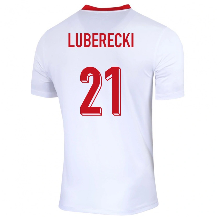 Danxen Dame Polen Filip Luberecki #21 Hvit Hjemmetrøye Drakt Trøye 24-26 Skjorter T-Skjorte