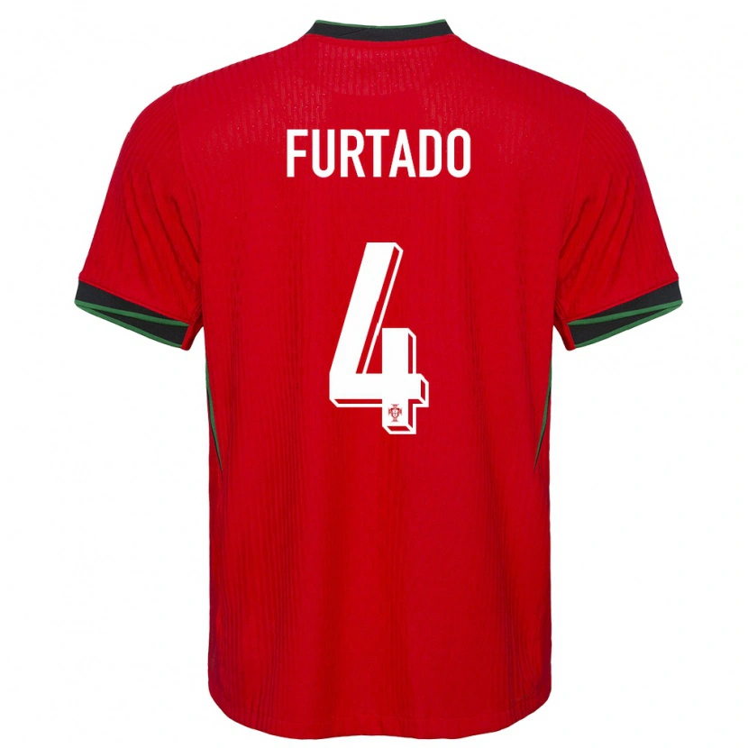 Danxen Dame Portugal Mauro Furtado #4 Rød Hjemmetrøye Drakt Trøye 24-26 Skjorter T-Skjorte
