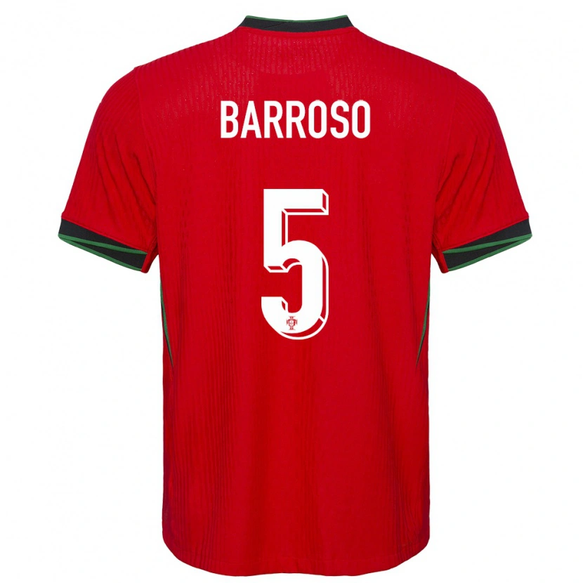 Danxen Dame Portugal Leonardo Barroso #5 Rød Hjemmetrøye Drakt Trøye 24-26 Skjorter T-Skjorte