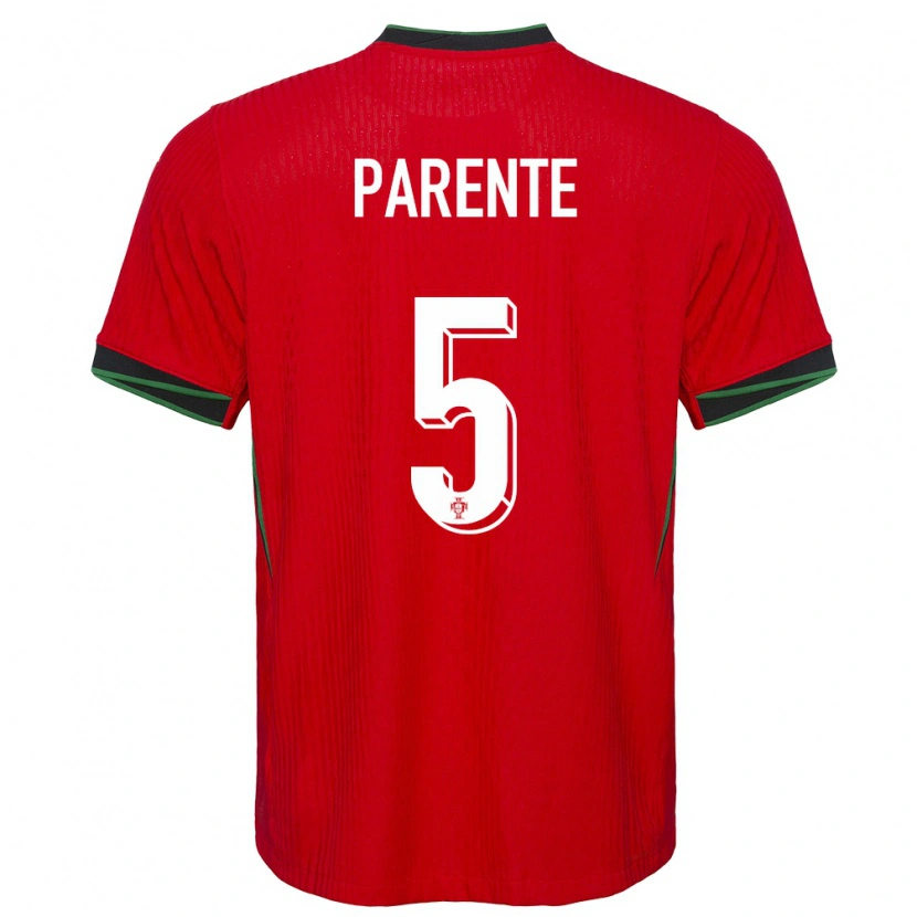 Danxen Dame Portugal Tiago Parente #5 Rød Hjemmetrøye Drakt Trøye 24-26 Skjorter T-Skjorte