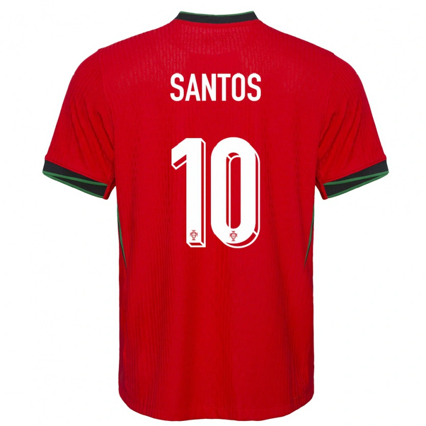 Danxen Dame Portugal Pedro Santos #10 Rød Hjemmetrøye Drakt Trøye 24-26 Skjorter T-Skjorte