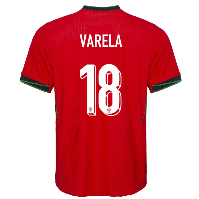 Danxen Dame Portugal Keyan Varela #18 Rød Hjemmetrøye Drakt Trøye 24-26 Skjorter T-Skjorte