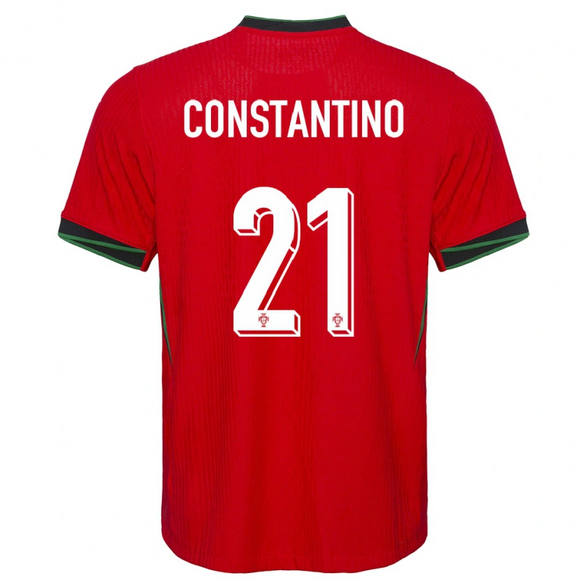 Danxen Dame Portugal Simão Constantino #21 Rød Hjemmetrøye Drakt Trøye 24-26 Skjorter T-Skjorte