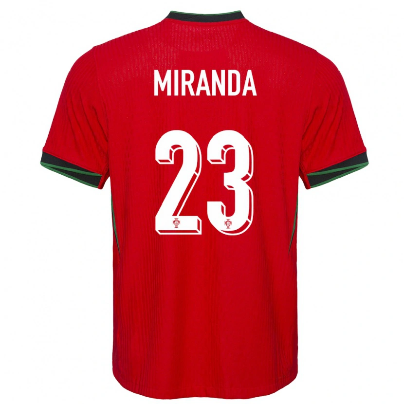 Danxen Dame Portugal João Miranda #23 Rød Hjemmetrøye Drakt Trøye 24-26 Skjorter T-Skjorte