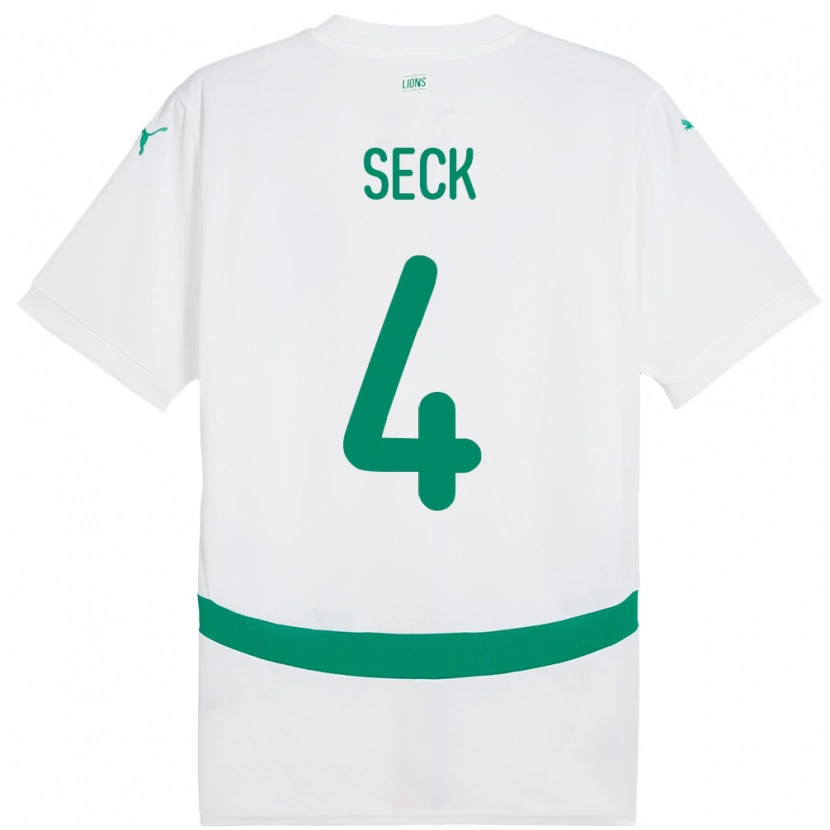 Danxen Dame Senegal Abdoulaye Seck #4 Hvit Hjemmetrøye Drakt Trøye 24-26 Skjorter T-Skjorte