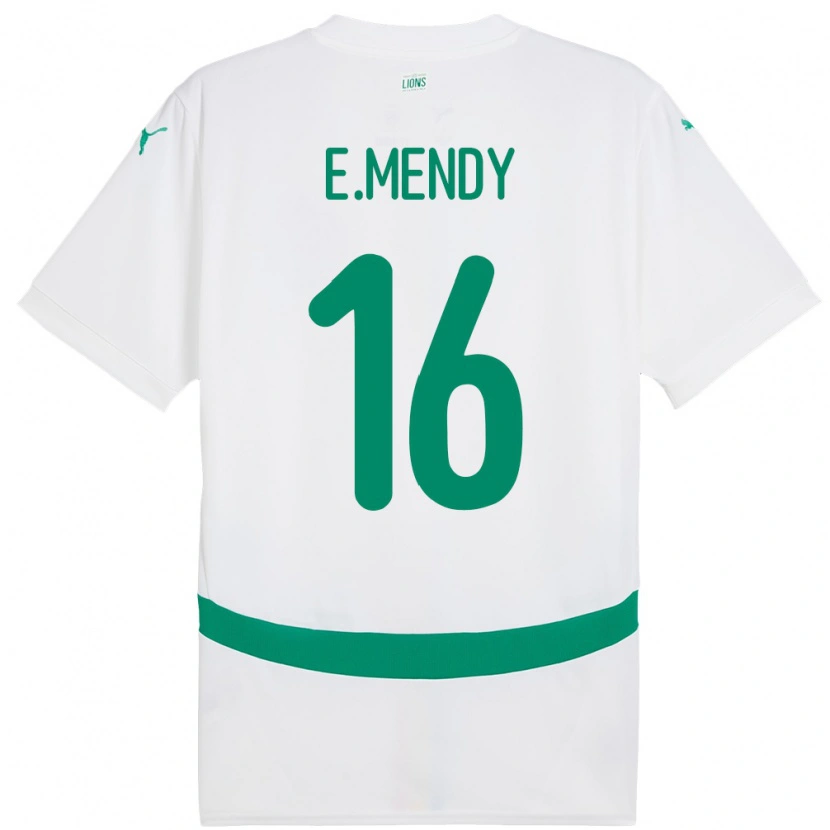 Danxen Dame Senegal Edouard Mendy #16 Hvit Hjemmetrøye Drakt Trøye 24-26 Skjorter T-Skjorte