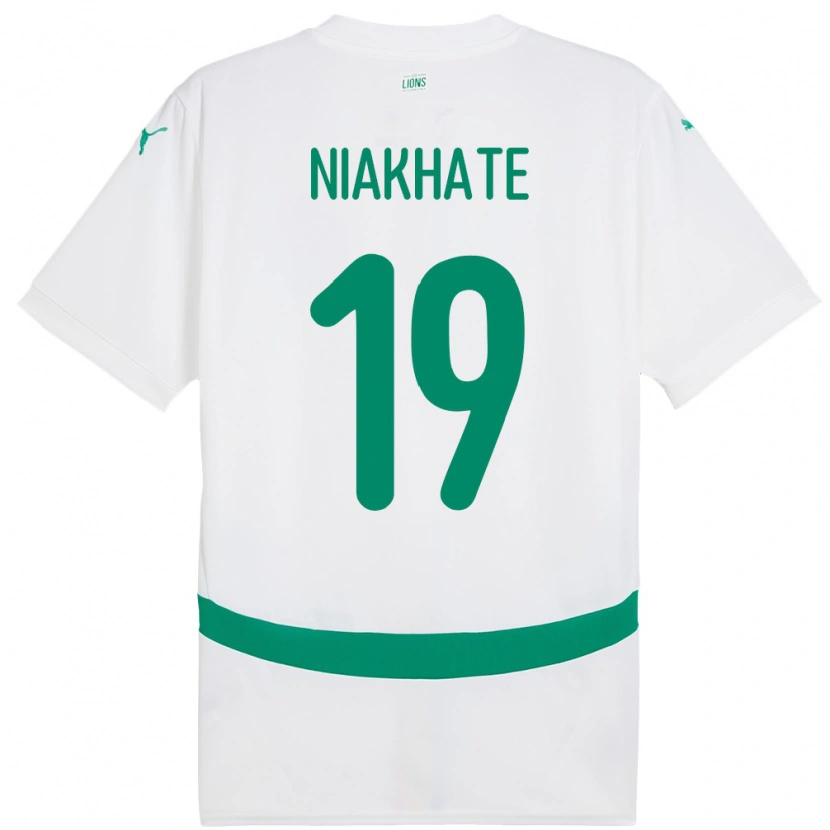 Danxen Dame Senegal Moussa Niakhaté #19 Hvit Hjemmetrøye Drakt Trøye 24-26 Skjorter T-Skjorte