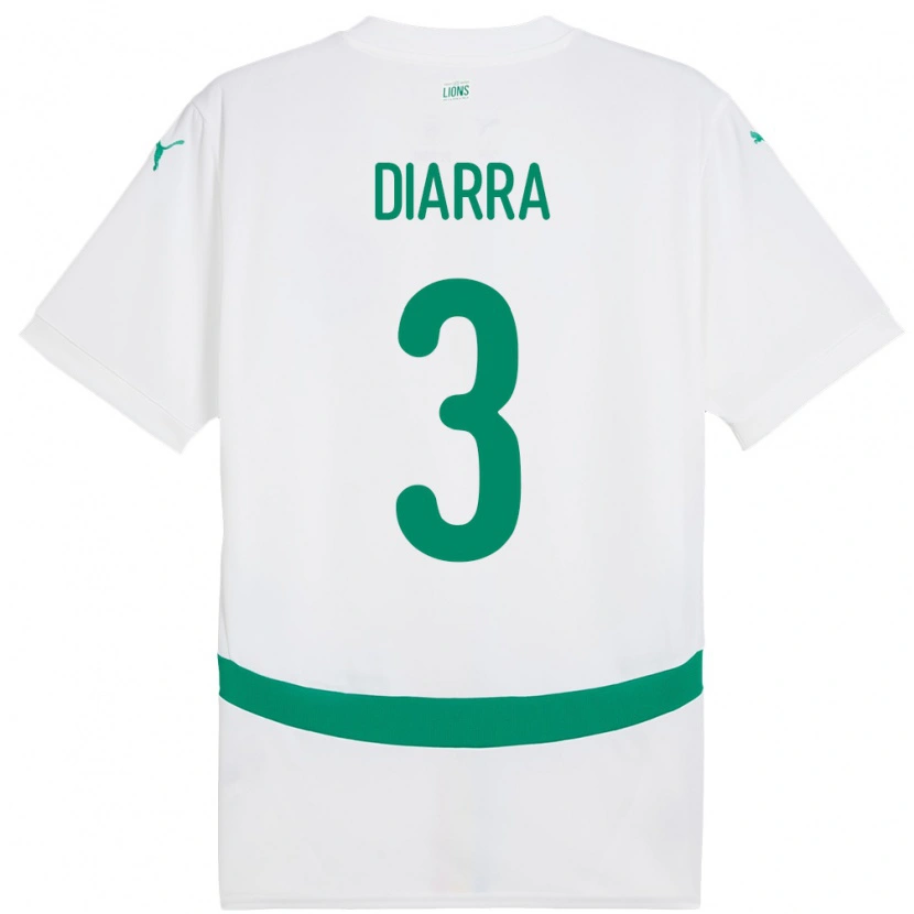 Danxen Dame Senegal Djibril Diarra #3 Hvit Hjemmetrøye Drakt Trøye 24-26 Skjorter T-Skjorte