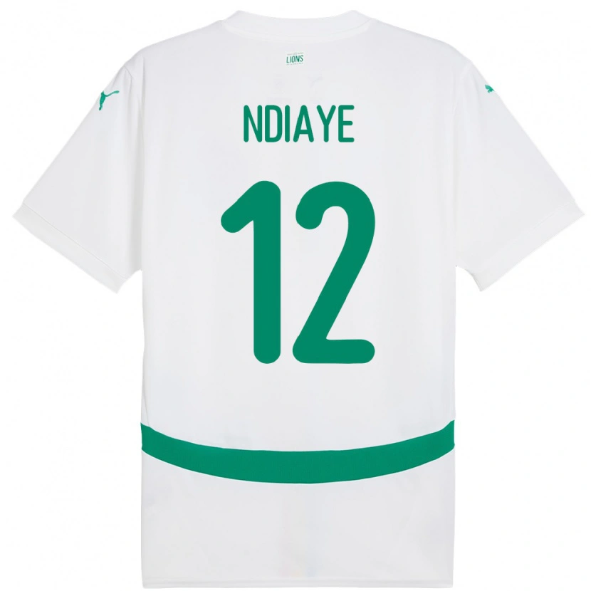 Danxen Dame Senegal Babacar Ndiaye #12 Hvit Hjemmetrøye Drakt Trøye 24-26 Skjorter T-Skjorte