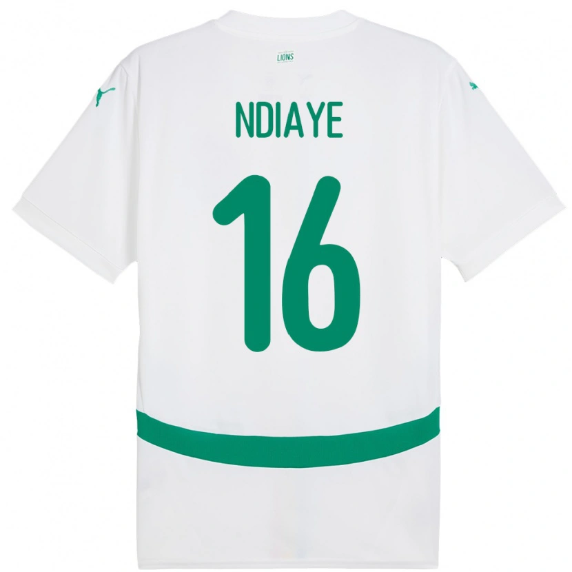 Danxen Dame Senegal Mamour Ndiaye #16 Hvit Hjemmetrøye Drakt Trøye 24-26 Skjorter T-Skjorte