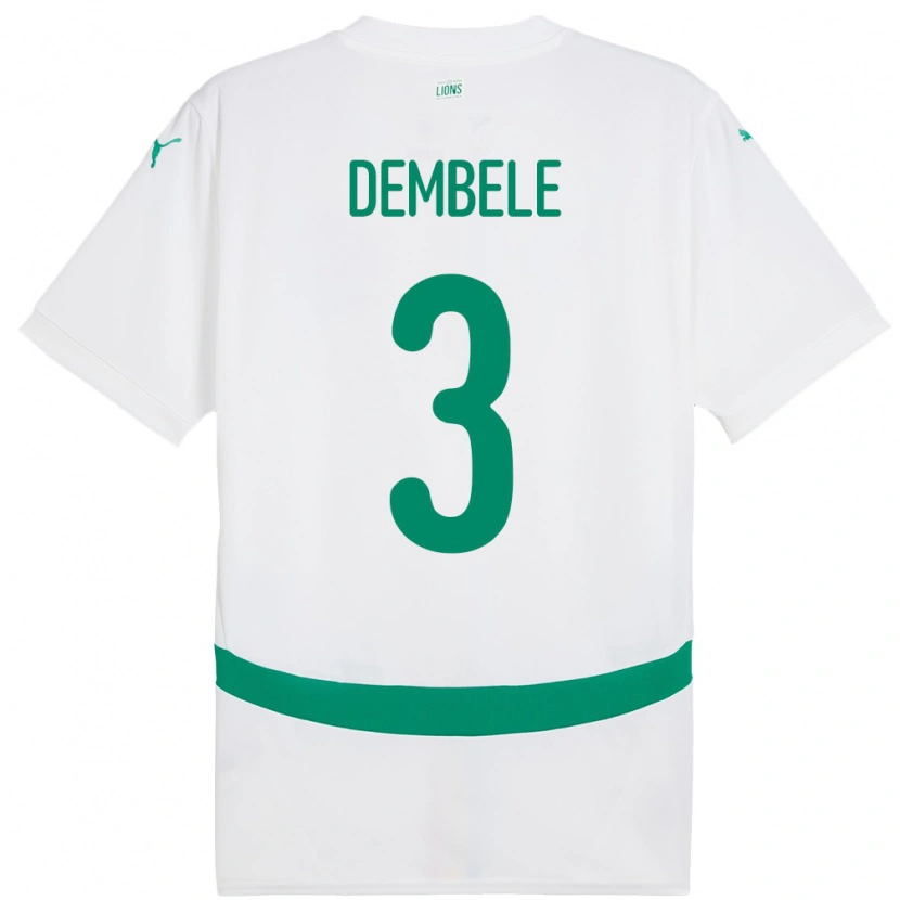 Danxen Dame Senegal Anta Dembele #3 Hvit Hjemmetrøye Drakt Trøye 24-26 Skjorter T-Skjorte