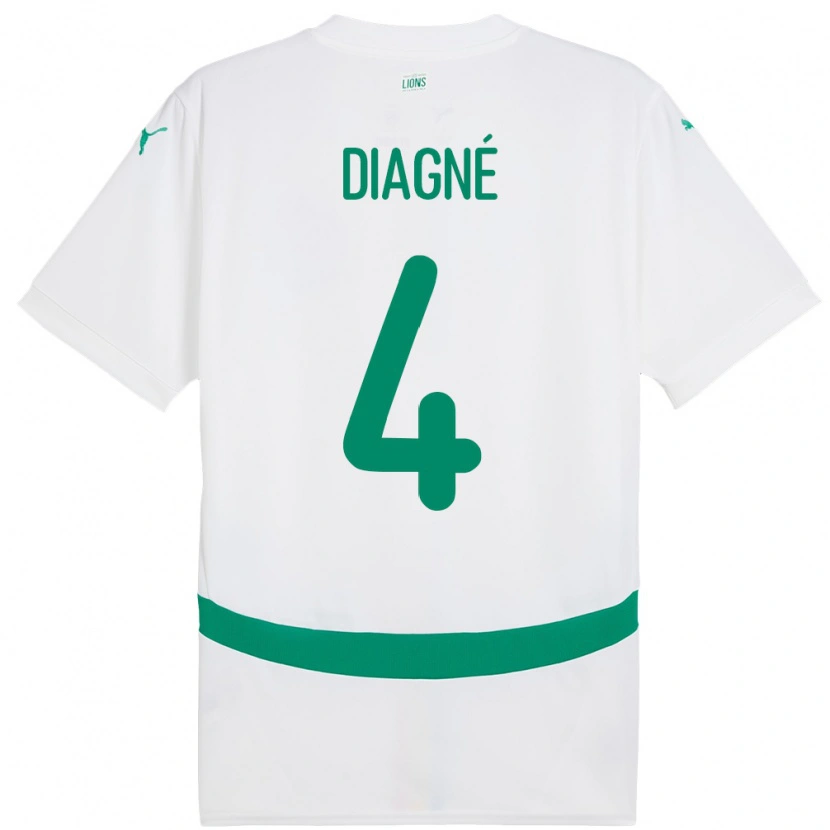 Danxen Dame Senegal Cavin Diagne #4 Hvit Hjemmetrøye Drakt Trøye 24-26 Skjorter T-Skjorte