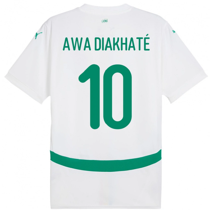 Danxen Dame Senegal Ndeye Awa Diakhate #10 Hvit Hjemmetrøye Drakt Trøye 24-26 Skjorter T-Skjorte