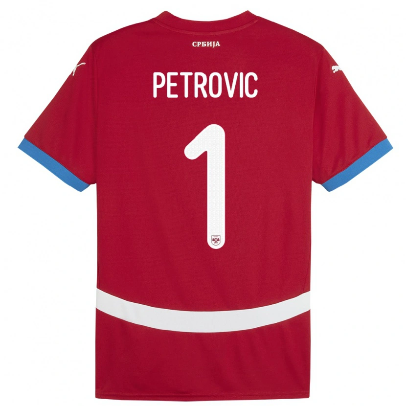 Danxen Dame Serbia Djordje Petrovic #1 Rød Hjemmetrøye Drakt Trøye 24-26 Skjorter T-Skjorte