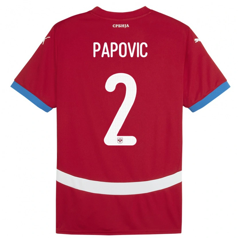 Danxen Dame Serbia Niksa Papovic #2 Rød Hjemmetrøye Drakt Trøye 24-26 Skjorter T-Skjorte