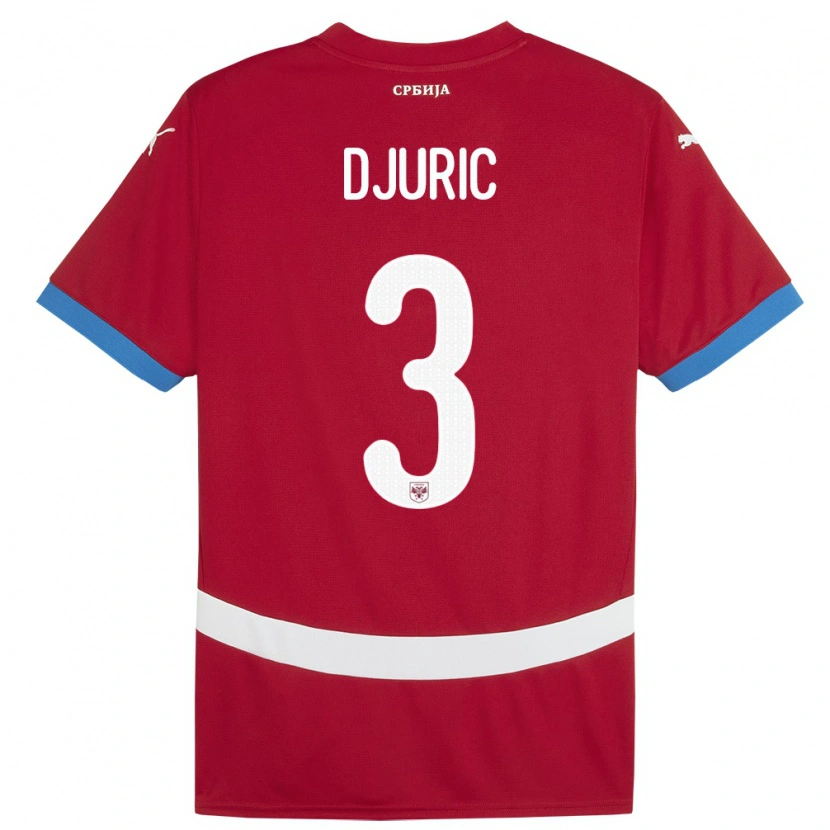 Danxen Dame Serbia David Djuric #3 Rød Hjemmetrøye Drakt Trøye 24-26 Skjorter T-Skjorte